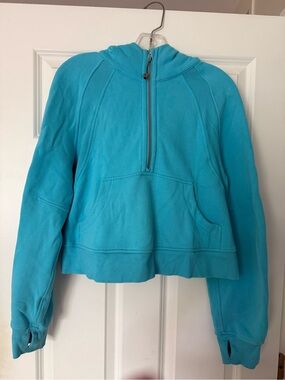 Lululemon Scuba half zip hoodie, electric turquoise